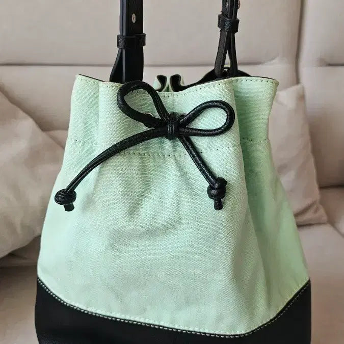 [BUNJANG] Canvas Combo Shoulder Bag Mint / (새상품) 캔버스 콤비 숄더백 민트