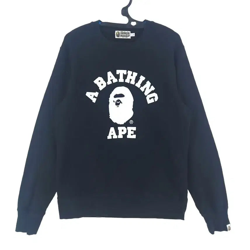 [BUNJANG] BAPE College Crewneck Sweatshirt (Black) - Men&