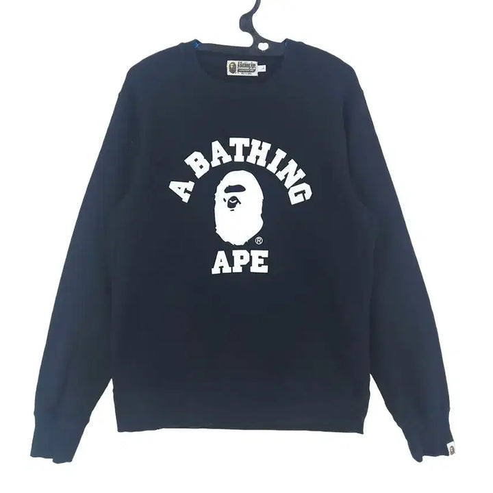 [BUNJANG] BAPE College Crewneck Sweatshirt (Black) - Men&