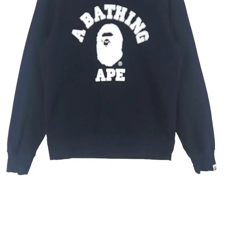 [BUNJANG] BAPE College Crewneck Sweatshirt (Black) - Men&