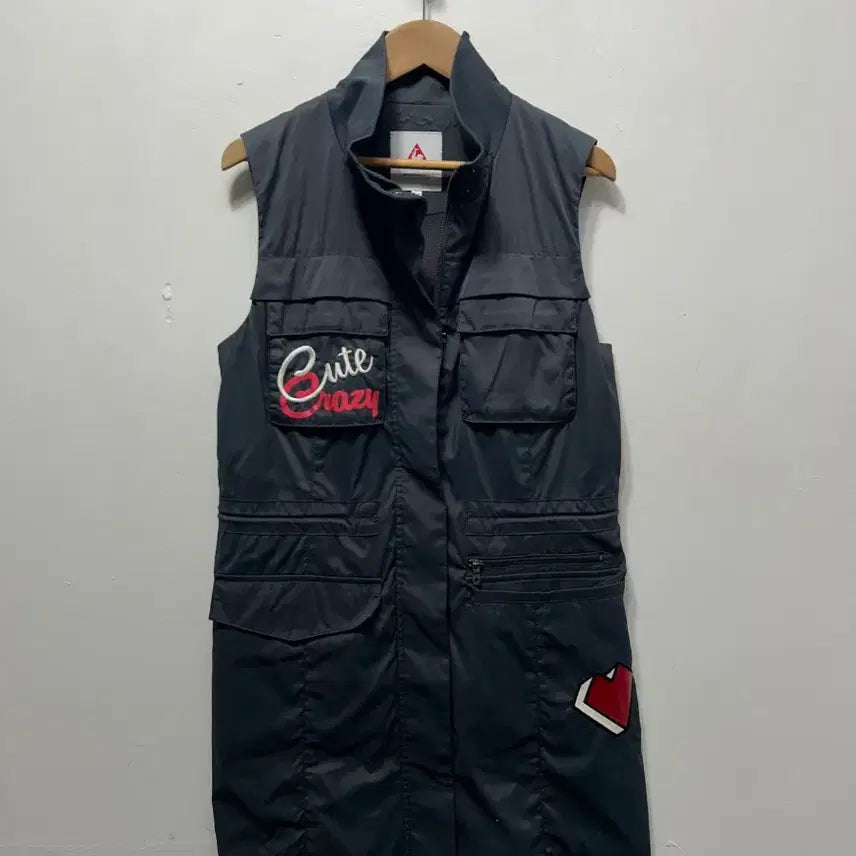 [BUNJANG] Le Coq Sportif Black Long Vest Padded Jacket (S) / 르꼬끄 블랙 롱 조끼 패딩 Cute Crazy S사이즈