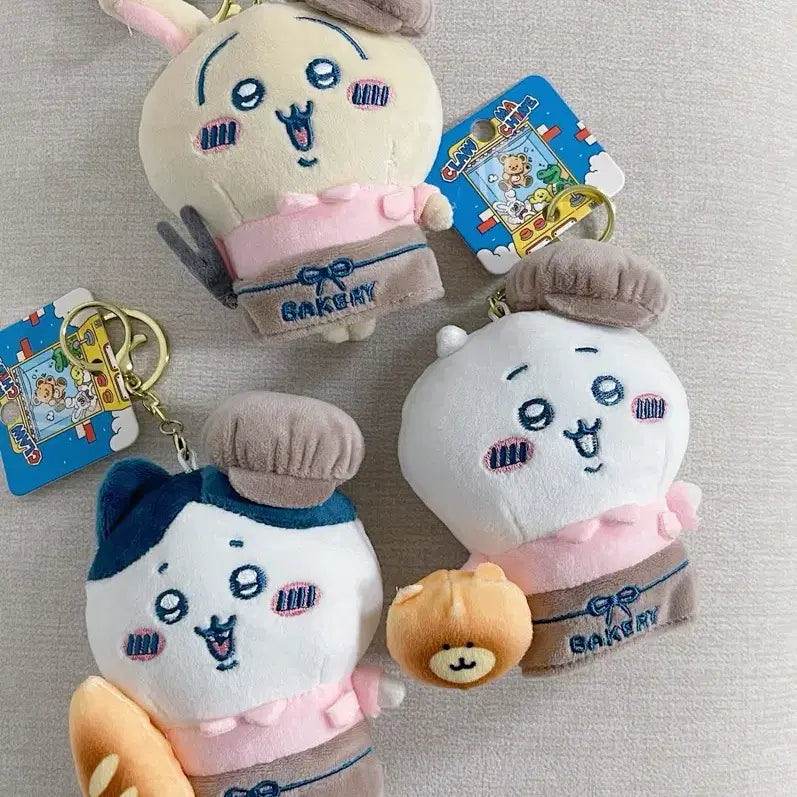 [BUNJANG] Munjjakgwi Chiikawa Hachiware Usagi Bakery Keyring Bundle Set / 먼작귀 치이카와 하치와레 우사기 3종 베이커리 키링 일괄