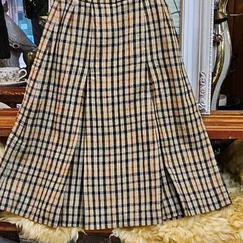 [BUNJANG] Daks Checkered Long Skirt - Vintage Style / 닥스체크모  스커트 빈티지 스타일