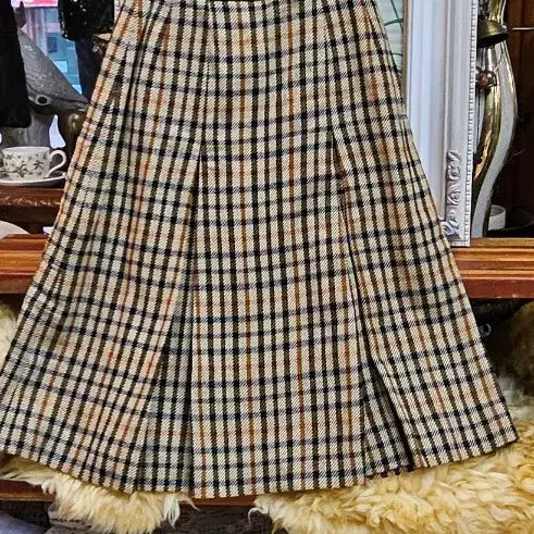 [BUNJANG] Daks Checkered Long Skirt - Vintage Style / 닥스체크모  스커트 빈티지 스타일