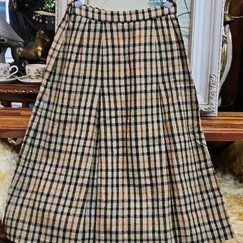 [BUNJANG] Daks Checkered Long Skirt - Vintage Style / 닥스체크모  스커트 빈티지 스타일