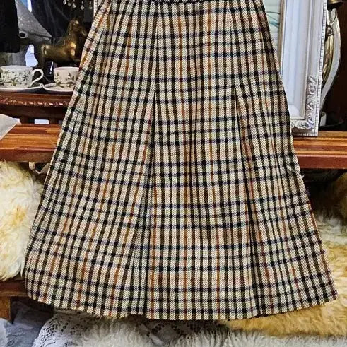 [BUNJANG] Daks Checkered Long Skirt - Vintage Style / 닥스체크모  스커트 빈티지 스타일