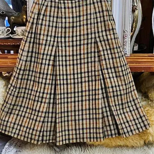 [BUNJANG] Daks Checkered Long Skirt - Vintage Style / 닥스체크모  스커트 빈티지 스타일