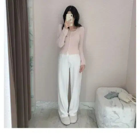 [BUNJANG] 르브아 Pink Cardigan and Shorts Set / 르브아  가디건.,팬츠 세트