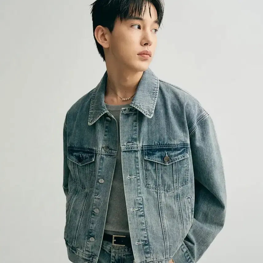 [BUNJANG] NOIR Oversized Crop Denim Jacket (Blue) / (0회착용,선착순 판매)노이어- 오버핏 크롭 데님 자켓 (블루)