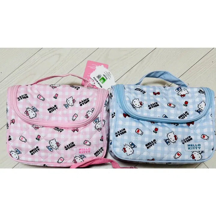 [BUNJANG] Hello Kitty Quilted Pouch Set / 헬로키티 퀼팅 파우치 화장품/여행용 3종