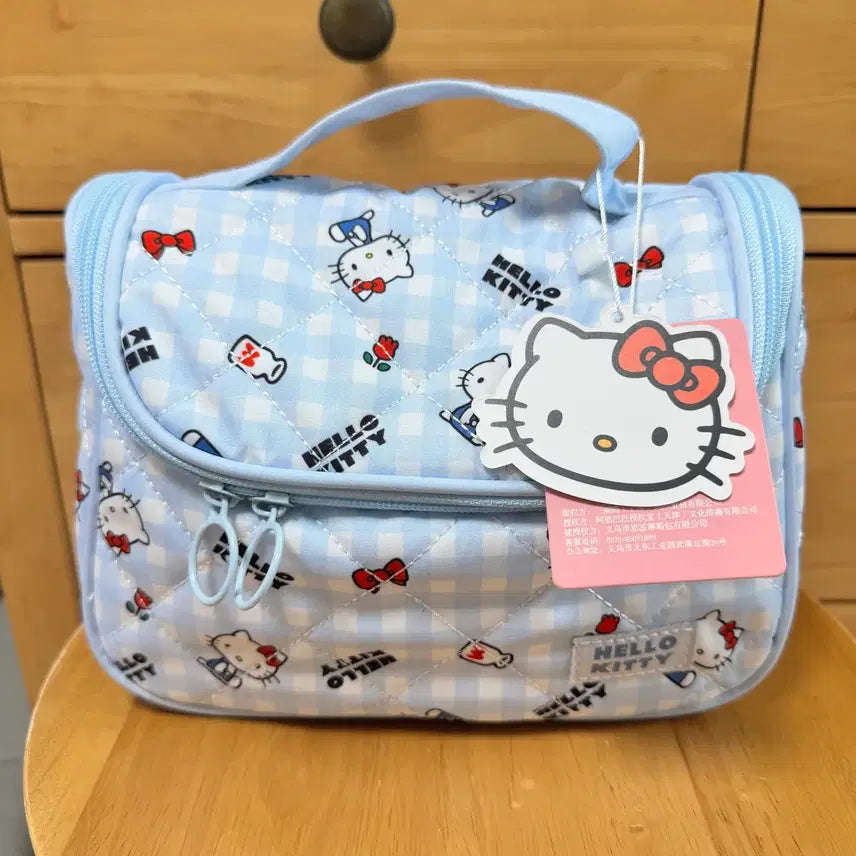 [BUNJANG] Hello Kitty Quilted Pouch Set / 헬로키티 퀼팅 파우치 화장품/여행용 3종