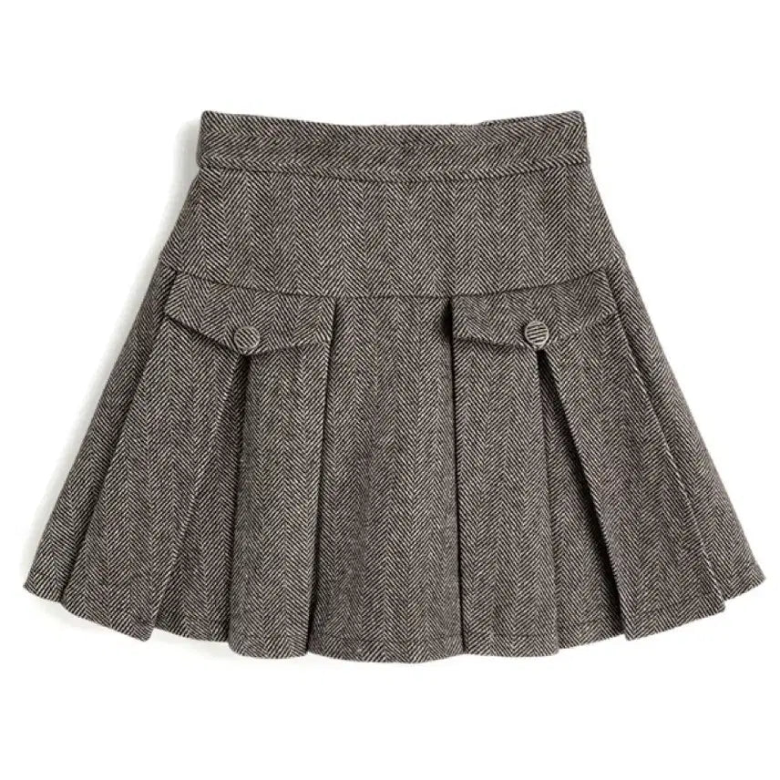 [BUNJANG] GRL Herringbone Mini Skirt / 새상품)grl 그레일 헤링본 미니 스커트 브라운 스나계 일브