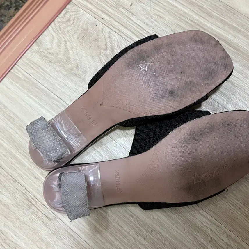 [BUNJANG] Black Knit Mules Sandals 230 / 구두 블로퍼 뮬 샌들 230