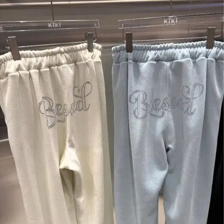 [BUNJANG] Hooded Crop Zip-up & Wide Pants Set / 키키 후드퍼 크롭집업 와이드팬츠(새상품)