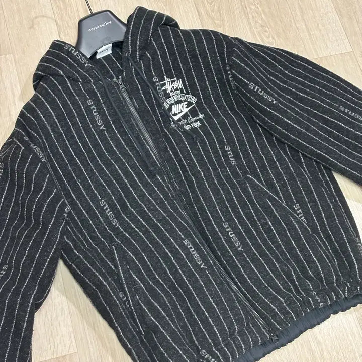 [BUNJANG] Nike Stussy NRG Stripe Wool Jacket (Size M) / 나이키 스투시 NRG 스트라이프 울자켓 M사이즈 판매