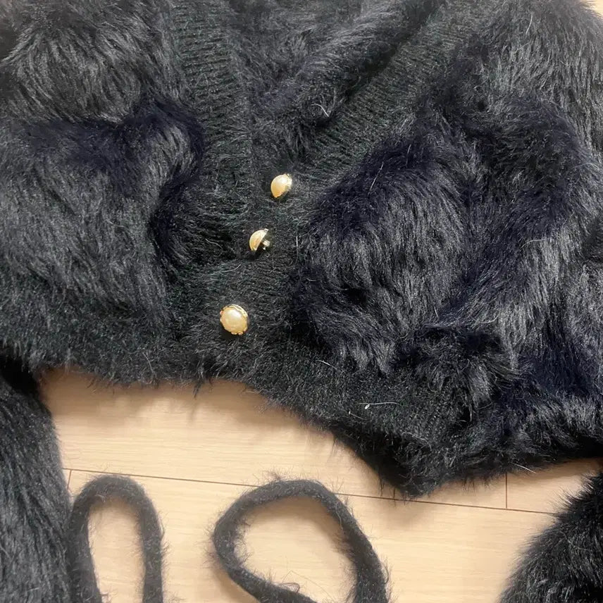 [BUNJANG] Soft Fur Knit Cardigan / 부드러운 퍼 니트 가디건