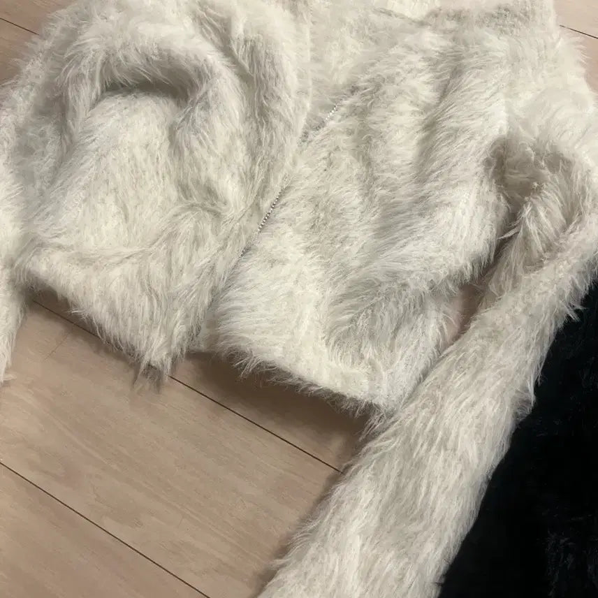 [BUNJANG] Soft Fur Knit Cardigan / 부드러운 퍼 니트 가디건