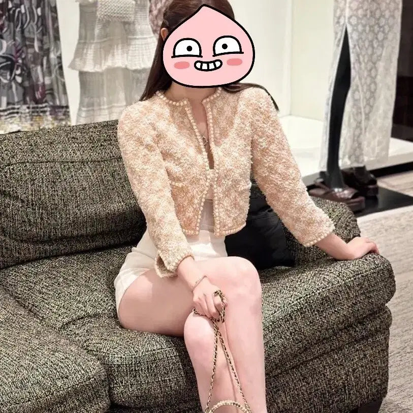 [BUNJANG] Chanel 23s Tweed Jacket Beige/White 34 / 샤넬 23s 트위드 자켓 베이지/화이트 34