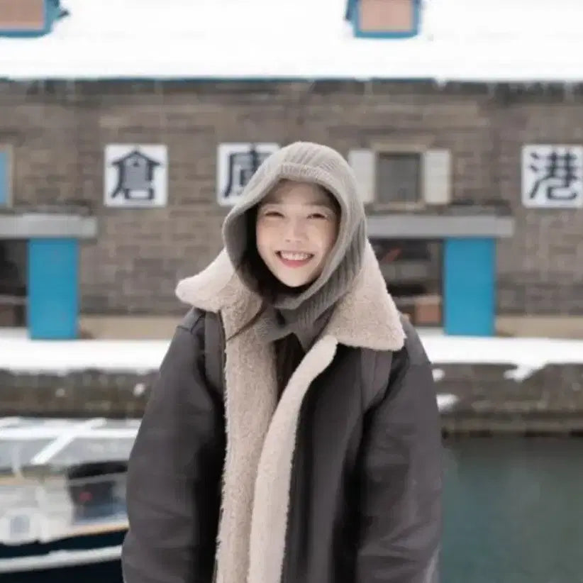 [BUNJANG] Facade Pattern Reversible Lambswool Short Mustang / 파사드패턴 램스울 리버시블 숏 무스탕