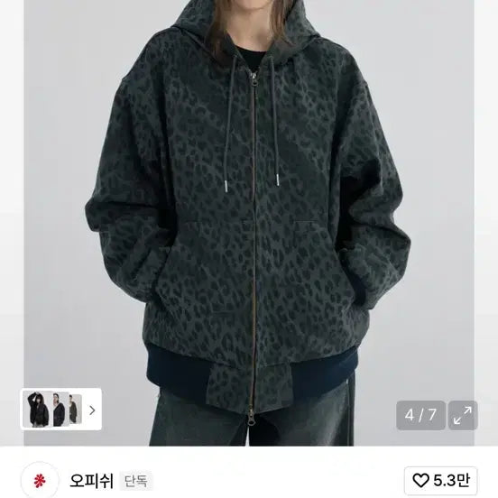 [BUNJANG] Opish Leopard Work Hooded Jacket - Size 2 / 오피쉬 레오파드 워크 후드 자켓 2사이즈(택ㅇ)