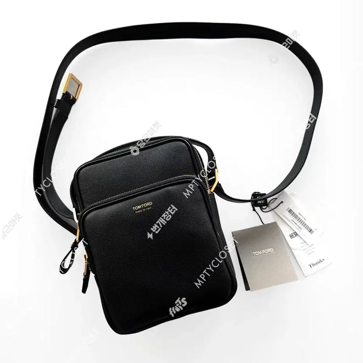 [BUNJANG] Tom Ford Berkeley Leather Messenger Bag Black / 톰포드 버클리 레더 메신저백 블랙