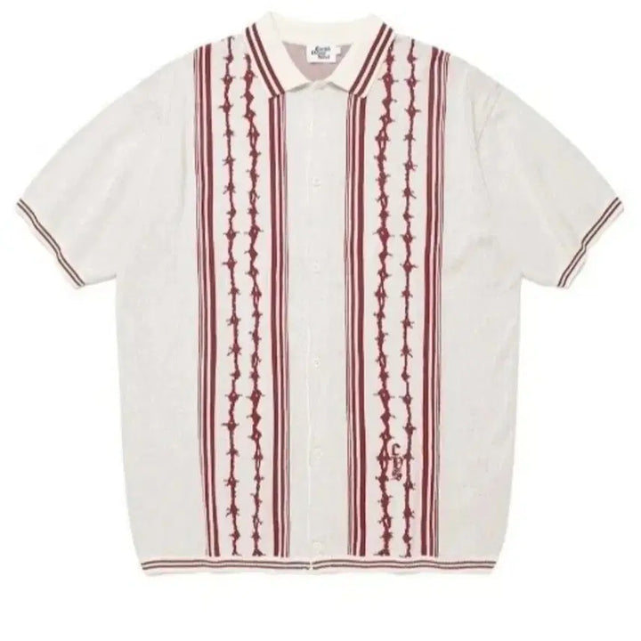 [BUNJANG] KAVISH Striped Half Sleeve Knit Shirt M / 카비시 스트라이프 하프 슬리브 니트 셔츠 M