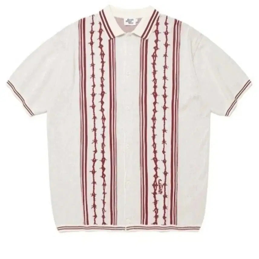 [BUNJANG] KAVISH Striped Half Sleeve Knit Shirt M / 카비시 스트라이프 하프 슬리브 니트 셔츠 M