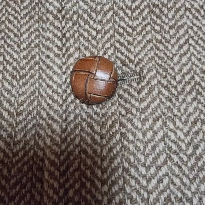 [BUNJANG] Polo Ralph Lauren Herringbone Blazer / 폴로 랄프로렌 레더버튼 헤링본 블레이저