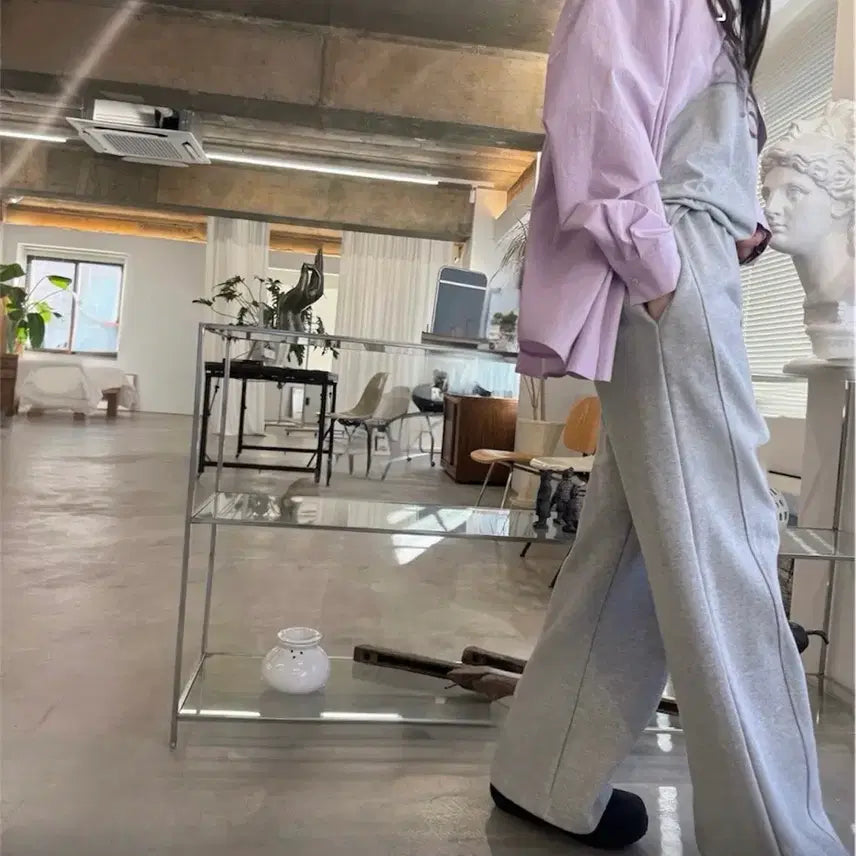 [BUNJANG] Semi Bootcut Jersey Banded Pants - Gray / 교신안함)세미부츠컷 쭈리 밴딩 팬츠-그레이