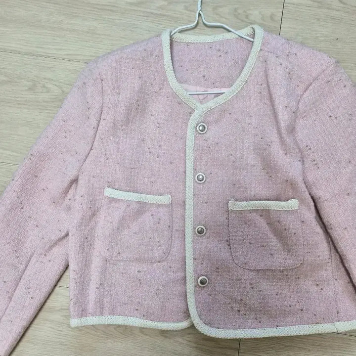 [BUNJANG] Pink Tweed Jacket / 핑크 트위드 자켓 프리사이즈