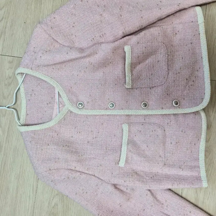 [BUNJANG] Pink Tweed Jacket / 핑크 트위드 자켓 프리사이즈