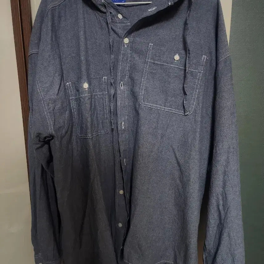 [BUNJANG] DECET Chambray Overhood Shirt L / DECET 샴브레이 후드 셔츠 L