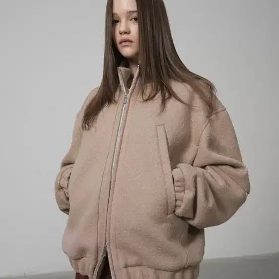 [BUNJANG] I.E. High Neck Pink Jacket / 이예 하이넥 핑크 자켓