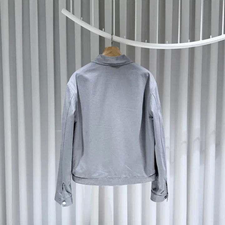 [BUNJANG] Prada Triangle Logo Gray Blouson Jacket / ( S+ / M ) 프라다 삼각로고 신형 그레이 블루종 자켓