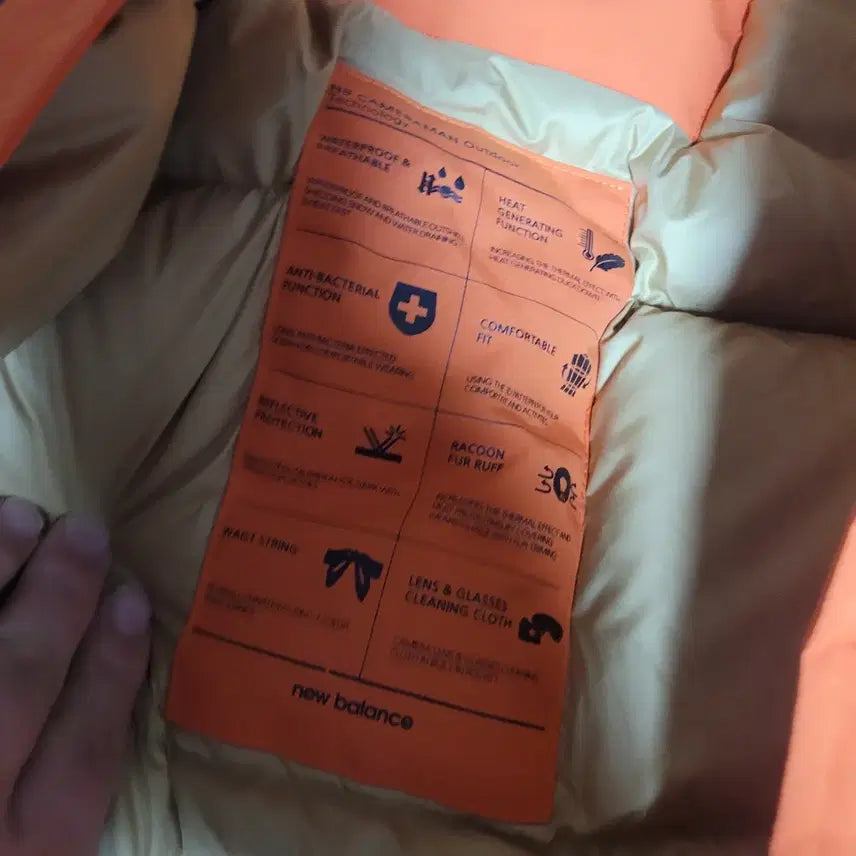 [BUNJANG] New Balance Cameraman Orange Padded Jacket / 뉴발란스 카메라맨 오렌지 신품 라지
