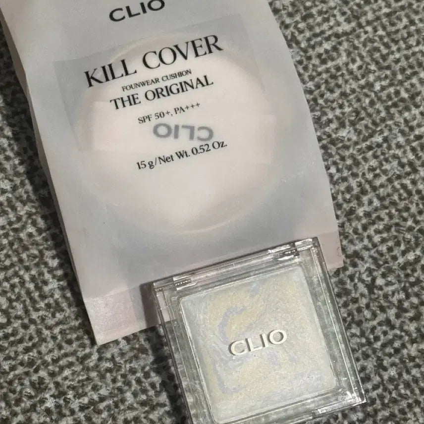 [BUNJANG] Clio Cosmetics Linen Set / 클리오 화장품 새상품 쿠션 하이라이터 파우더