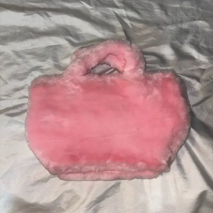 [BUNJANG] Puma Vintage Pink Fur Tote Bag / 빈티지 푸마 퍼 핑크 토트백
