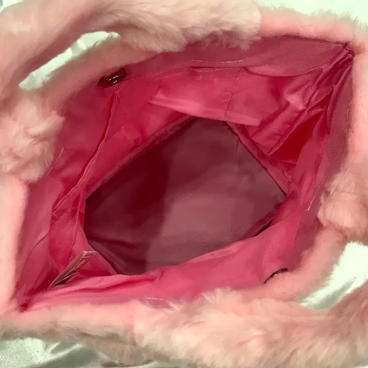 [BUNJANG] Puma Vintage Pink Fur Tote Bag / 빈티지 푸마 퍼 핑크 토트백