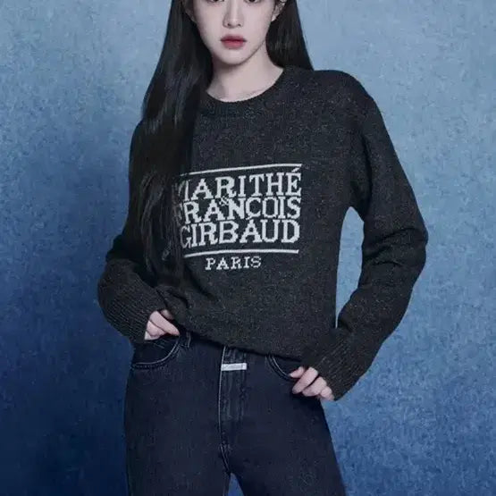 [BUNJANG] Marithe Classic Logo Knit Pullover / 23FW 마리떼 클래식 로고 니트 풀오버