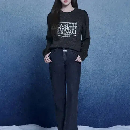 [BUNJANG] Marithe Classic Logo Knit Pullover / 23FW 마리떼 클래식 로고 니트 풀오버