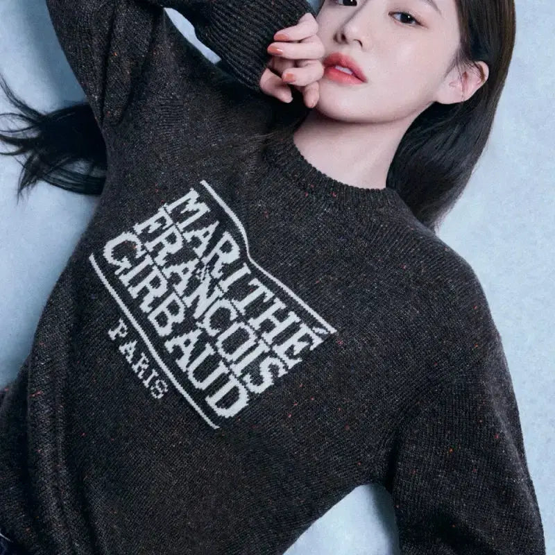 [BUNJANG] Marithe Classic Logo Knit Pullover / 23FW 마리떼 클래식 로고 니트 풀오버