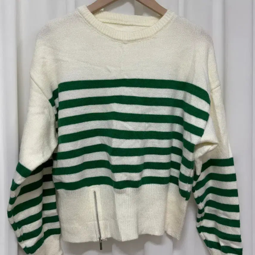 [BUNJANG] Green Stripe Knit Top / [새상품] 그린 스트라이프 니트
