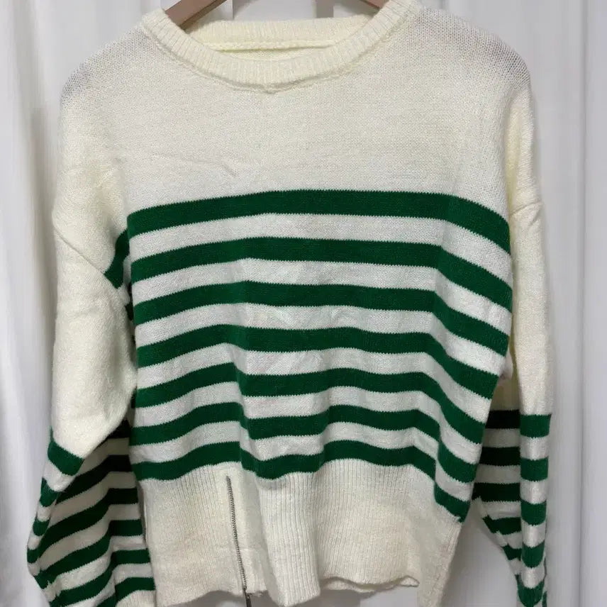 [BUNJANG] Green Stripe Knit Top / [새상품] 그린 스트라이프 니트