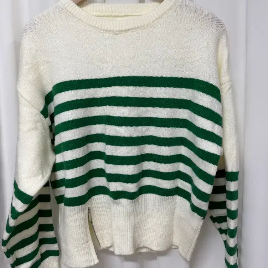 [BUNJANG] Green Stripe Knit Top / [새상품] 그린 스트라이프 니트