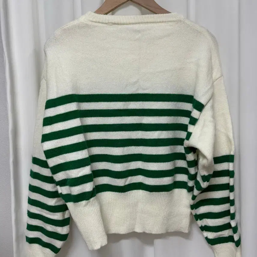 [BUNJANG] Green Stripe Knit Top / [새상품] 그린 스트라이프 니트