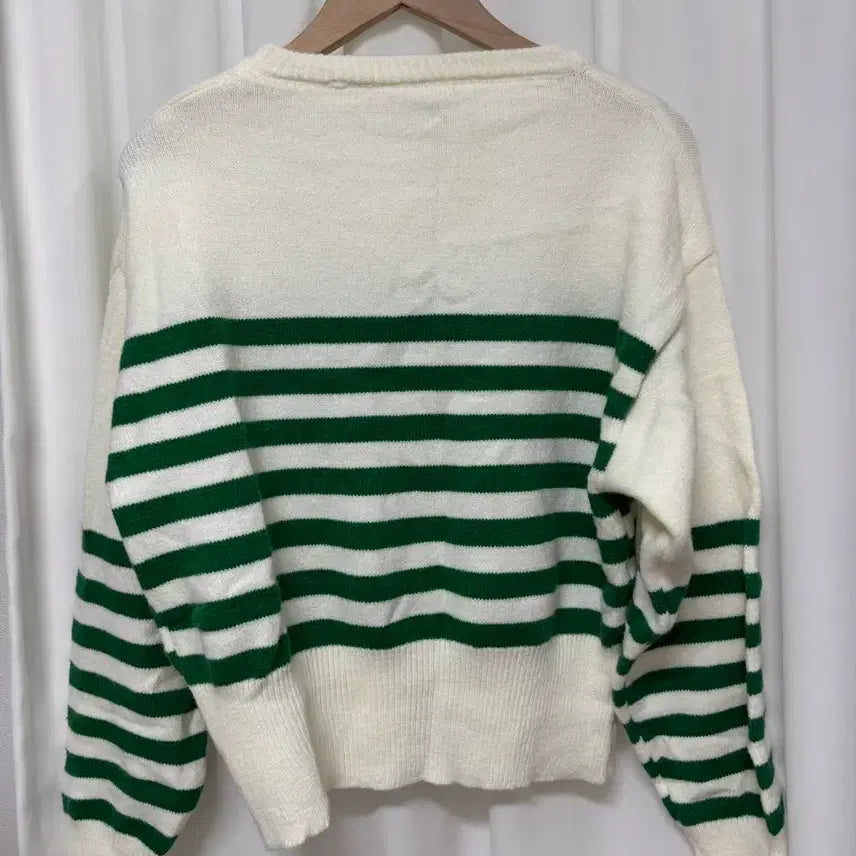 [BUNJANG] Green Stripe Knit Top / [새상품] 그린 스트라이프 니트