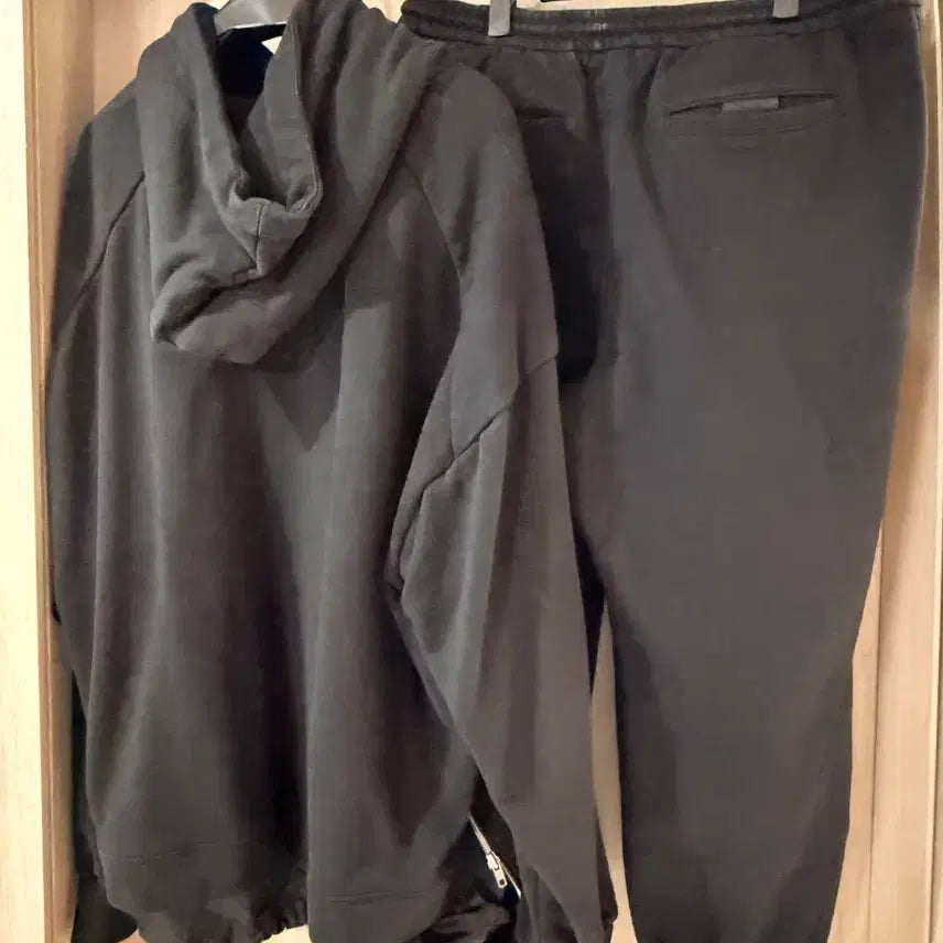 [BUNJANG] Juun.J Black Hoodie Training Set / 준지 후드 블랙 셋업 추리닝
