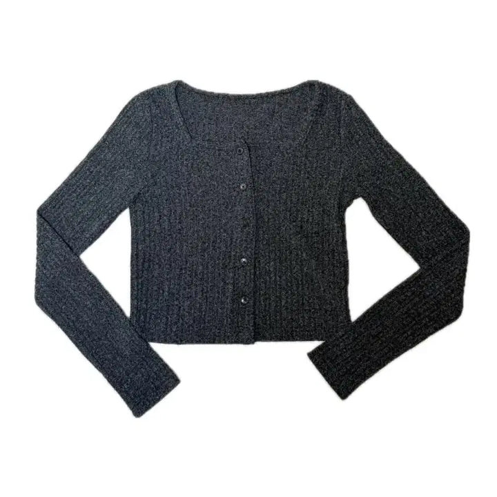 [BUNJANG] Knit Muffler Cardigan / 골지 니트 머플러 가디건