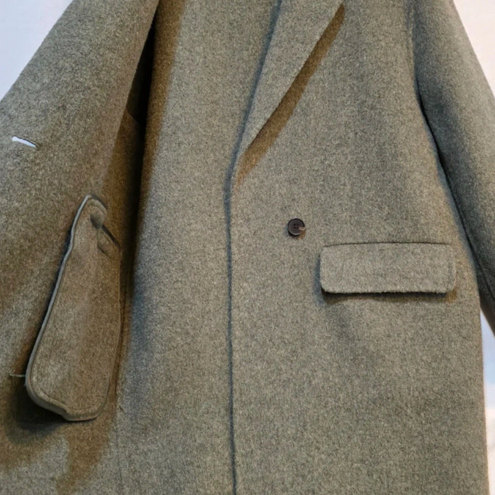 [BUNJANG] ALL&SUNDRY Khaki Gray Wool Coat / ALL&SUNDRY 올앤선드리 카키그레이 울 모직코트