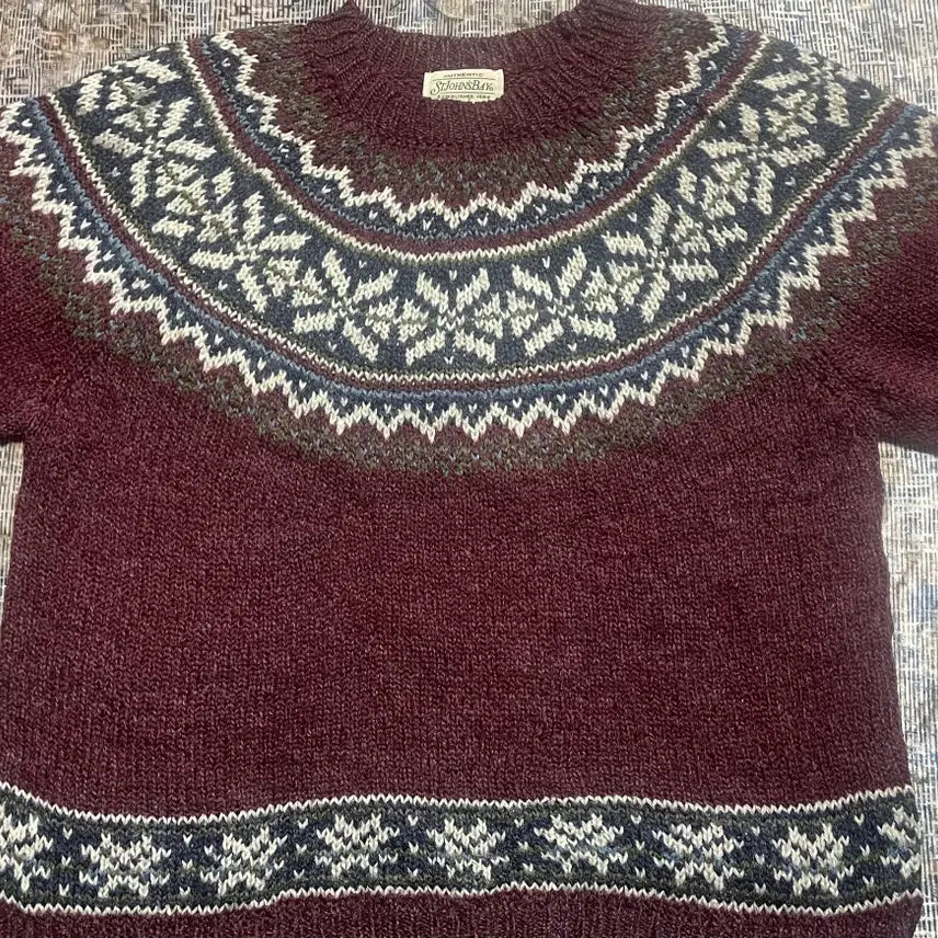[BUNJANG] St. John's Bay Fair Isle Wool Knit Sweater / USA 90s 미국 빈티지 세인트 존스 베이 페어아일 울 니트 스웨터 L